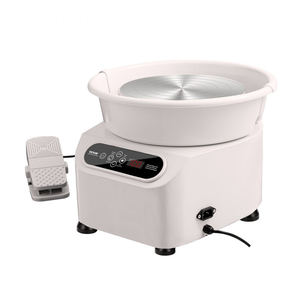 VEVOR Pottery Wheel, Direct Drive Ceramic Wheel with Shaping Tools for DIY Art Craft, 10 inch Pottery Forming Machine, 350W Electric Wheel for Pottery with Foot Pedal and LCD Touch Screen,  White