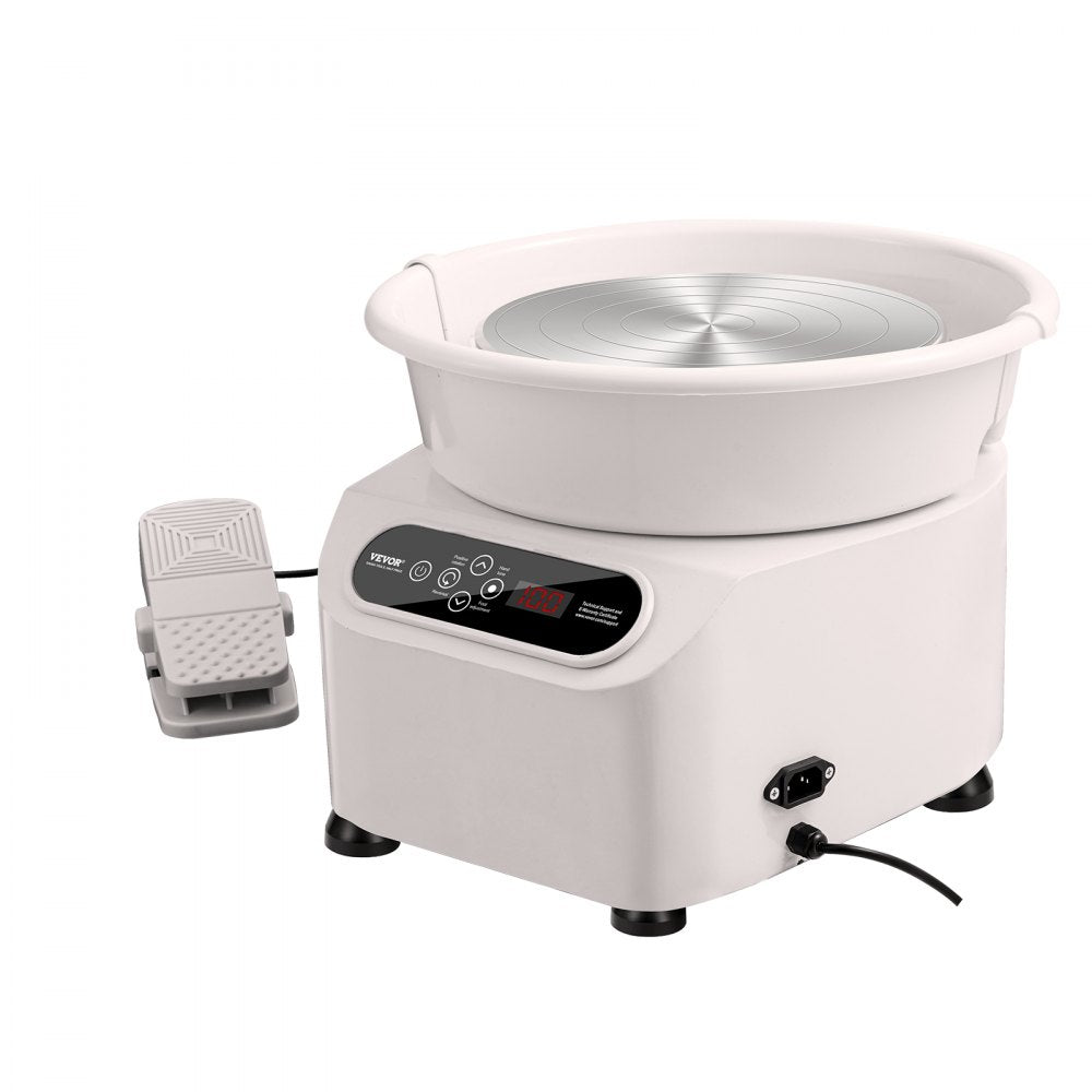 VEVOR Pottery Wheel, Direct Drive Ceramic Wheel with Shaping Tools for DIY Art Craft, 10 inch Pottery Forming Machine, 350W Electric Wheel for Pottery with Foot Pedal and LCD Touch Screen,  White