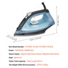 VEVOR Steam Iron, 1700W Iron for Clothes, Aluminum Alloy + PTFE Soleplate, Auto Shut-Off, Self-Cleaning, Four Temperature Settings, Quick Heating, Anti-Drip, Clothing Iron for Home Ironing Clothes