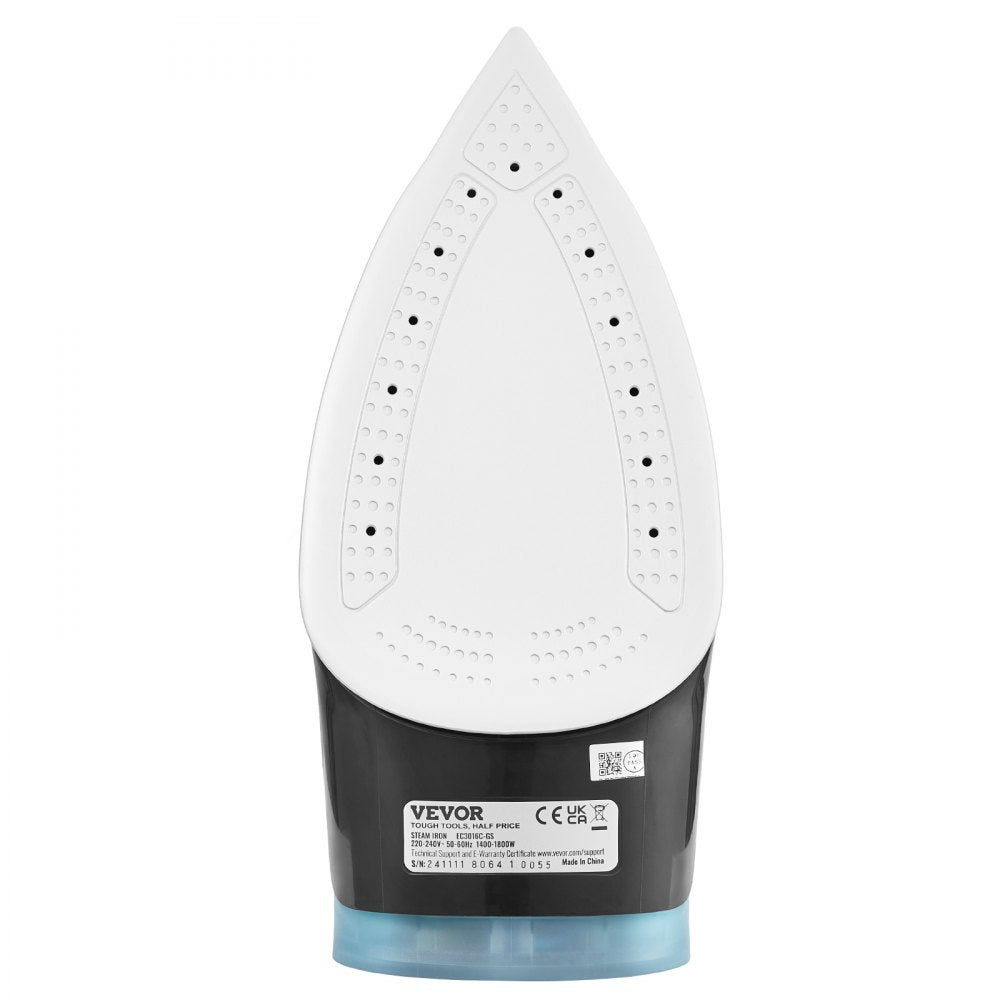 VEVOR Steam Iron, 1700W Iron for Clothes, Aluminum Alloy + PTFE Soleplate, Auto Shut-Off, Self-Cleaning, Four Temperature Settings, Quick Heating, Anti-Drip, Clothing Iron for Home Ironing Clothes