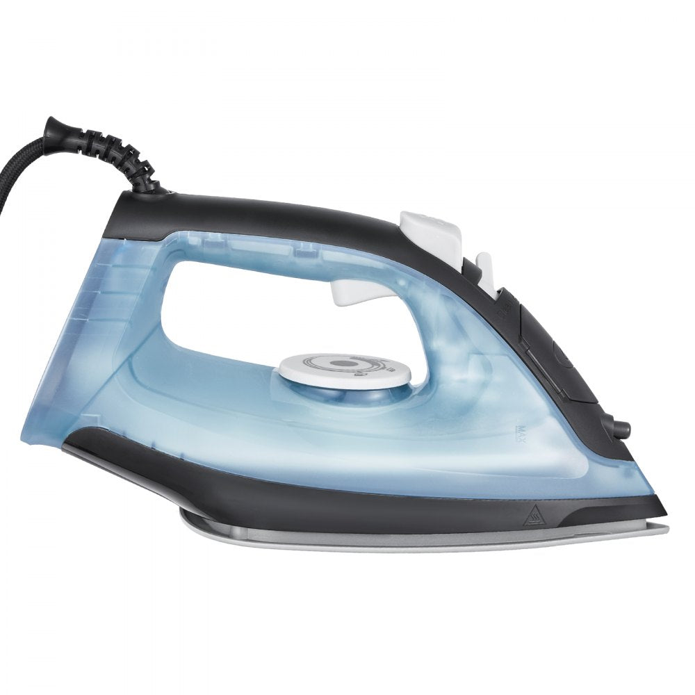 VEVOR Steam Iron, 1700W Iron for Clothes, Aluminum Alloy + PTFE Soleplate, Auto Shut-Off, Self-Cleaning, Four Temperature Settings, Quick Heating, Anti-Drip, Clothing Iron for Home Ironing Clothes