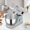 VEVOR Stand Mixer, 660W Electric Dough Mixer with 6 Speeds LCD Screen Timing, Tilt-Head Food Mixer with 7.4 Qt Stainless Steel Bowl, Dough Hook, Flat Beater, Whisk, Scraper, Splash-Proof Cover - Gray