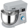 VEVOR Stand Mixer, 660W Electric Dough Mixer with 6 Speeds LCD Screen Timing, Tilt-Head Food Mixer with 7.4 Qt Stainless Steel Bowl, Dough Hook, Flat Beater, Whisk, Scraper, Splash-Proof Cover - Gray