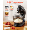 VEVOR 3-in-1 Multifunctional Stand Mixer, 6QT Stainless Steel Bowl, 660W 6+P Speeds Tilt-head Food Mixer with Dough Hook, Wire Whip, Flat Beater, Meat Grinder, Juice Blender, for Baking Mixing, Black