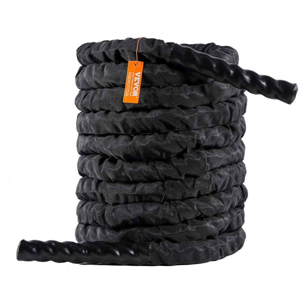 VEVOR Battle Rope, 1.5 Inch Diameter 40Ft Length Polyester Exercise Rope, Battle Exercise Equipment with Protective Sleeve & Anchor, Heavy Weighted Rope for Home Gym Workout Core Strength Training