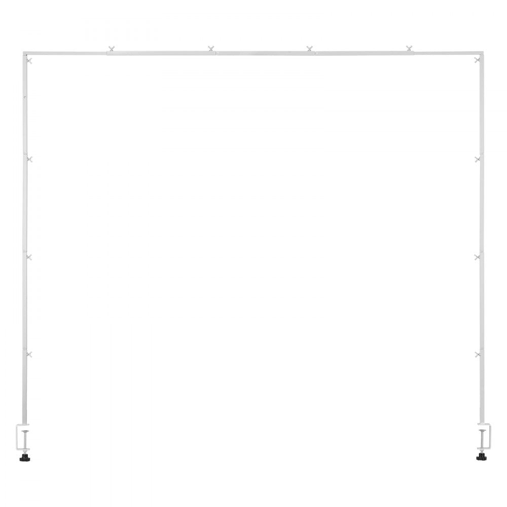 VEVOR Over The Table Rod Stand with Clamps, 13"-42'' Tall & 28"-98" Length Adjustable, Metal Table Arch Stand, Tabletop Balloon Arch Frame for Wedding Birthday Party Christmas Decorations, White