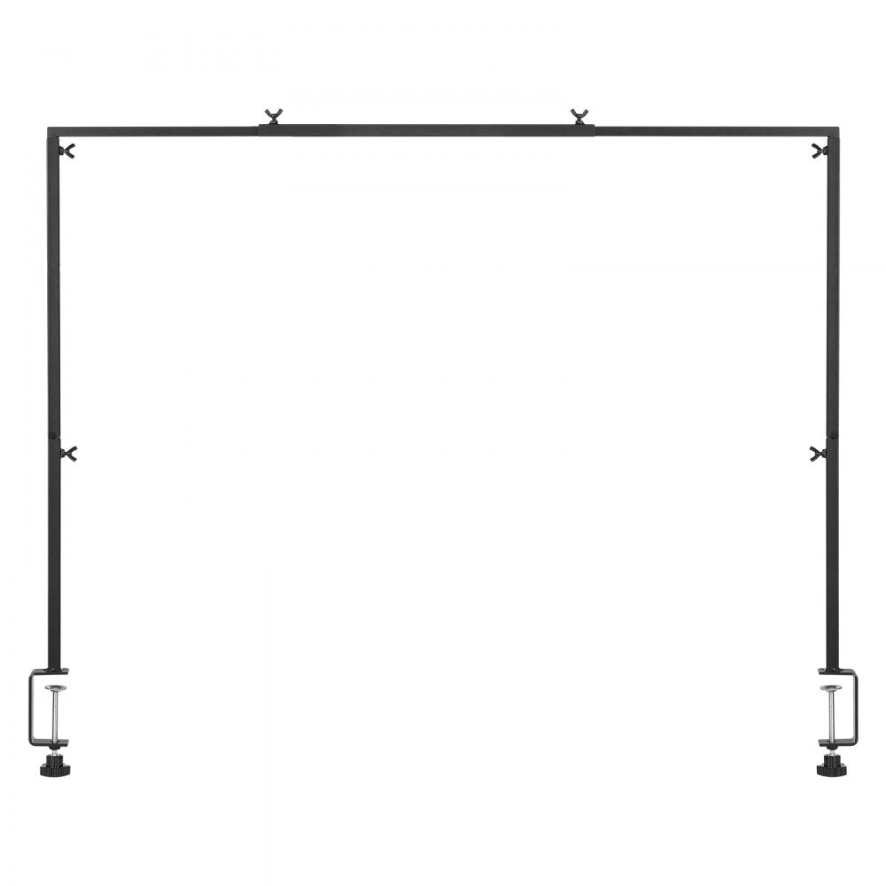 VEVOR Over The Table Rod Stand with Clamps, 13"-42" Tall & 28"-98" Length Adjustable, Metal Table Arch Stand, Tabletop Balloon Arch Frame for Wedding Birthday Party Christmas Decorations, Black