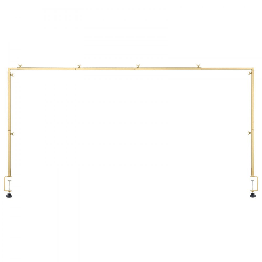 VEVOR Over The Table Rod Stand with Clamps, 13"-42" Tall & 28"-98" Length Adjustable, Metal Table Arch Stand, Tabletop Balloon Arch Frame for Wedding Birthday Party Christmas Decorations, Gold