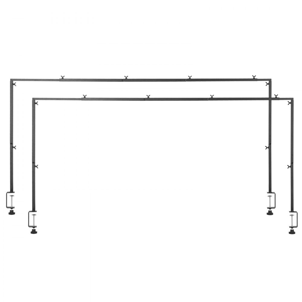 VEVOR Over The Table Rod Stand with Clamps, 13"-42" Tall & 28"-98" Length Adjustable, 2 Packs Table Arch Stand, Tabletop Balloon Arch Frame for Wedding Birthday Party Christmas Decorations, Black