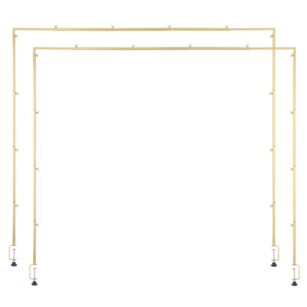 VEVOR Over The Table Rod Stand with Clamps, 13"-42" Tall & 28"-98" Length Adjustable, 2 Packs Table Arch Stand, Tabletop Balloon Arch Frame for Wedding Birthday Party Christmas Decorations, Gold