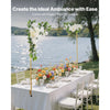 VEVOR Over the Table Rod Stand with Clamps, Adjustable 28"-98" Length & 13"-42" Height, Table Arch Stand with Floral Accessories, Gold Balloon Frame for Wedding Birthday Party Christmas Decoration
