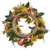 VEVOR Artificial Decorative Wreath, 19 in, Pink, Decorated with Peonies, Hydrangeas, Babysbreath, Year Round Wreath for All Seasons Indoor and Outdoor Home Wall Window Festival Wedding Decorations