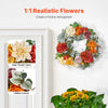 VEVOR Artificial Decorative Wreath, 24 in, Red Orange Yellow, Decorated with Hydrangeas, Roses, Wooden Sign, Year Round Wreath for All Seasons Indoor and Outdoor Home Wall Window Festival Decorations