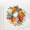 VEVOR Artificial Decorative Wreath, 24 in, Red Orange Yellow, Decorated with Hydrangeas, Roses, Wooden Sign, Year Round Wreath for All Seasons Indoor and Outdoor Home Wall Window Festival Decorations