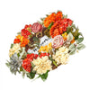 VEVOR Artificial Decorative Wreath, 24 in, Red Orange Yellow, Decorated with Hydrangeas, Roses, Wooden Sign, Year Round Wreath for All Seasons Indoor and Outdoor Home Wall Window Festival Decorations