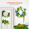VEVOR Artificial Decorative Wreath, 23 in, Blue White Green, Decorated with Hydrangeas, Roses, Berries, Vines, Year Round Wreath for All Seasons Indoor and Outdoor Home Wall Window Festival Decor