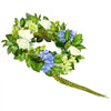 VEVOR Artificial Decorative Wreath, 23 in, Blue White Green, Decorated with Hydrangeas, Roses, Berries, Vines, Year Round Wreath for All Seasons Indoor and Outdoor Home Wall Window Festival Decor