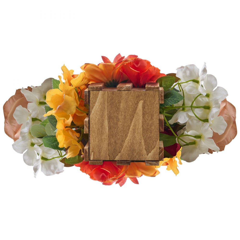 VEVOR Standing Artificial Flowers Arrangements 4 PCS, 17.5-Inch Tall Faux Flower Decorations for Wedding Aisle Runner Chair, Orange Floral Centerpieces for Ceremony Reception Party Outdoor Decor