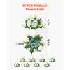 VEVOR Flower Balls Arrangement Bouquet 10 PCS, 9.5-Inch Diameter Artificial Flower Balls Wedding Rose Centerpieces, Faux Flowers Arrangements for Wedding Centerpiece Home Table Decorations, White