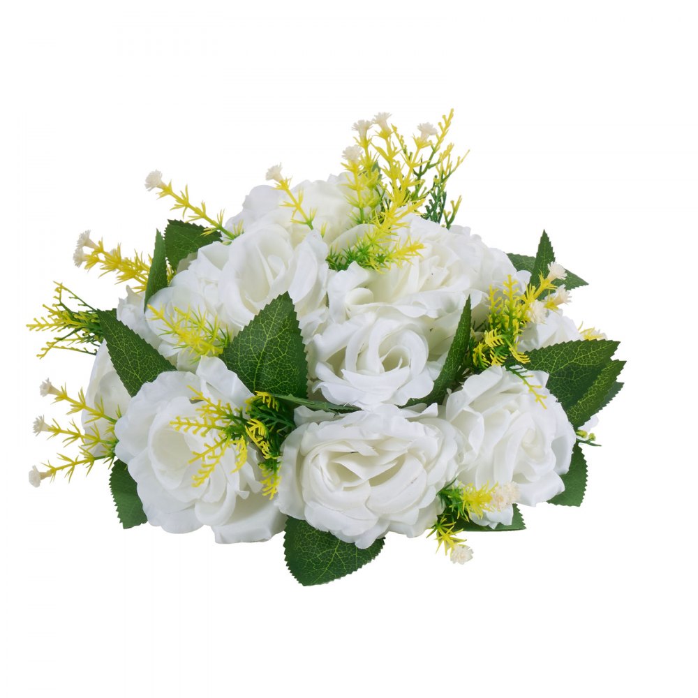 VEVOR Flower Balls Arrangement Bouquet 10 PCS, 9.5-Inch Diameter Artificial Flower Balls Wedding Rose Centerpieces, Faux Flowers Arrangements for Wedding Centerpiece Home Table Decorations, White