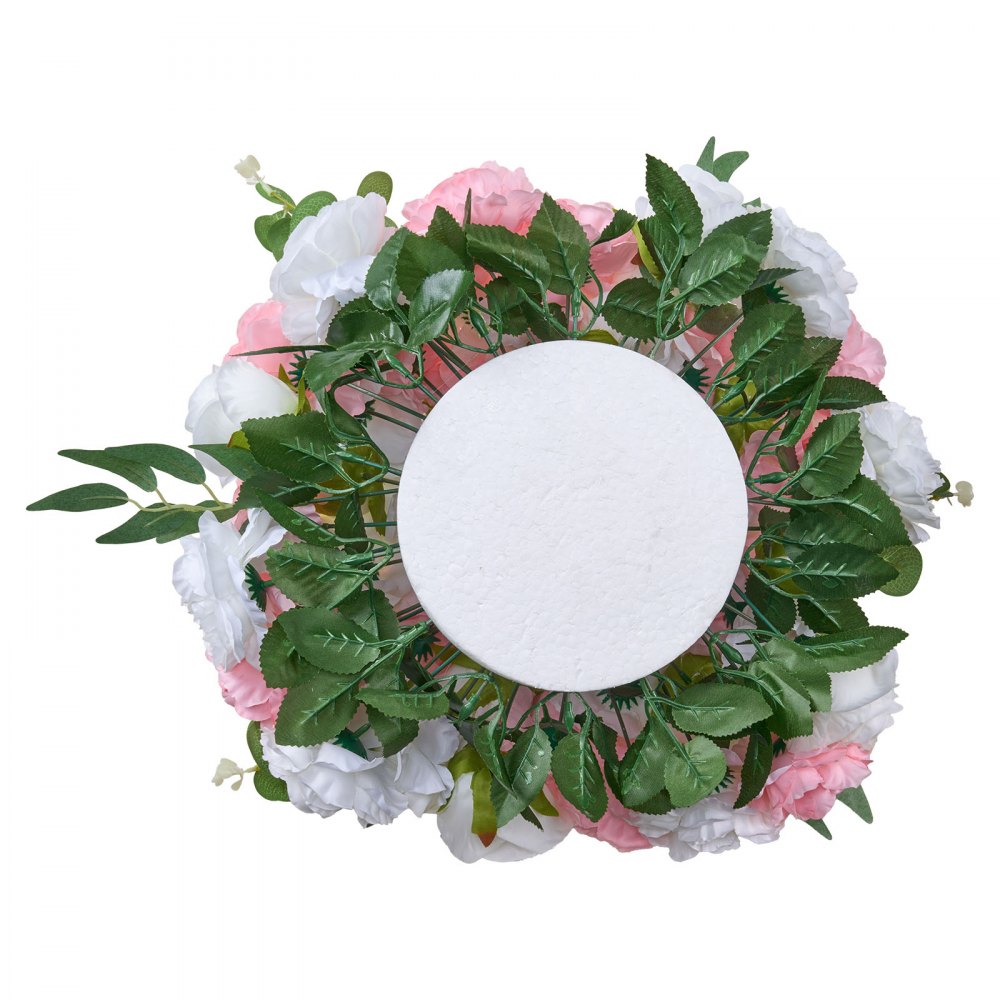 VEVOR Flower Ball Arrangement Bouquet 10 PCS, 17.7-Inch Diameter Artificial Flower Balls Wedding Table Centerpieces, Rose Arrangements for Wedding Centerpiece Home Decorations, Pink and White Roses