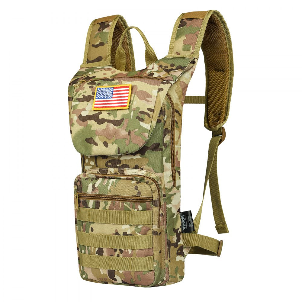 VEVOR Hydration Backpack, Water Backpack with 3L TPU Water Bladder, Tactical Molle Hiking Hydration Pack with Storage for Men Women, Hydro Water Daypack for Hiking Running Cycling Camping