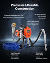VEVOR Stand Airless Paint Sprayer, 1500W, 3300PSI High Pressure Airless Sprayer, Cleaning Brush, Hose, Extension Rod, Nozzles, Electric Spray Paint Machine for Large Apartments, Factory Buildings