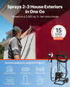 VEVOR Stand Airless Paint Sprayer, 650W, 3000PSI High Pressure Airless Sprayer with Cart, Cleaning Brush, Hose, Extension Rod, Nozzles, Electric Spray Paint Machine for House Exterior and Interior