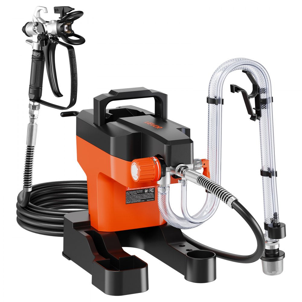 VEVOR Airless Paint Sprayer 650 W 3000 PSI High Pressure Airless Sprayer, For Interior & Exterior House Painting and DIY, Fine and Even, Lightweight Spray Machine with Tip Sets, Hose, Extension Rod