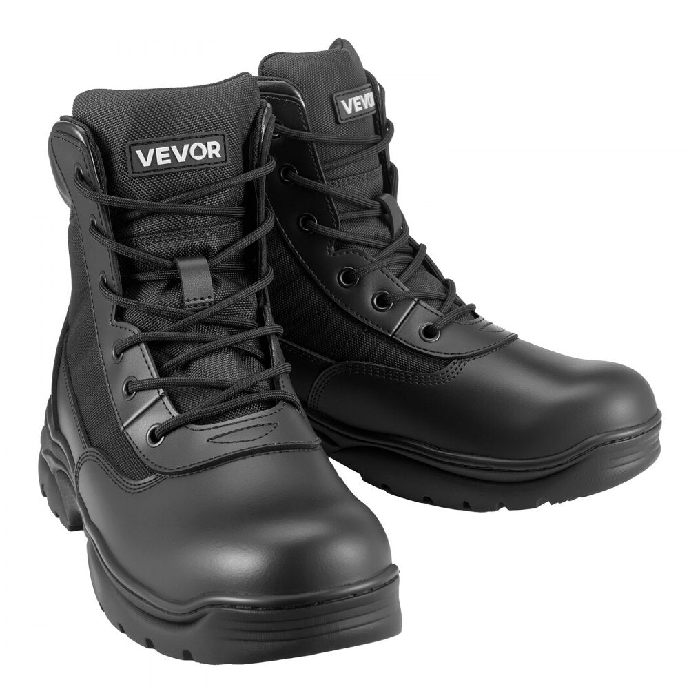 VEVOR Men's Military Tactical Boots, 6 inch Combat Hiking Work Boots, Lightweight & Breathable & Sturdy Mens Motorcycle Interceptor Trooper Boot, for Outdoor Security Mountaineering, US Size 10.5