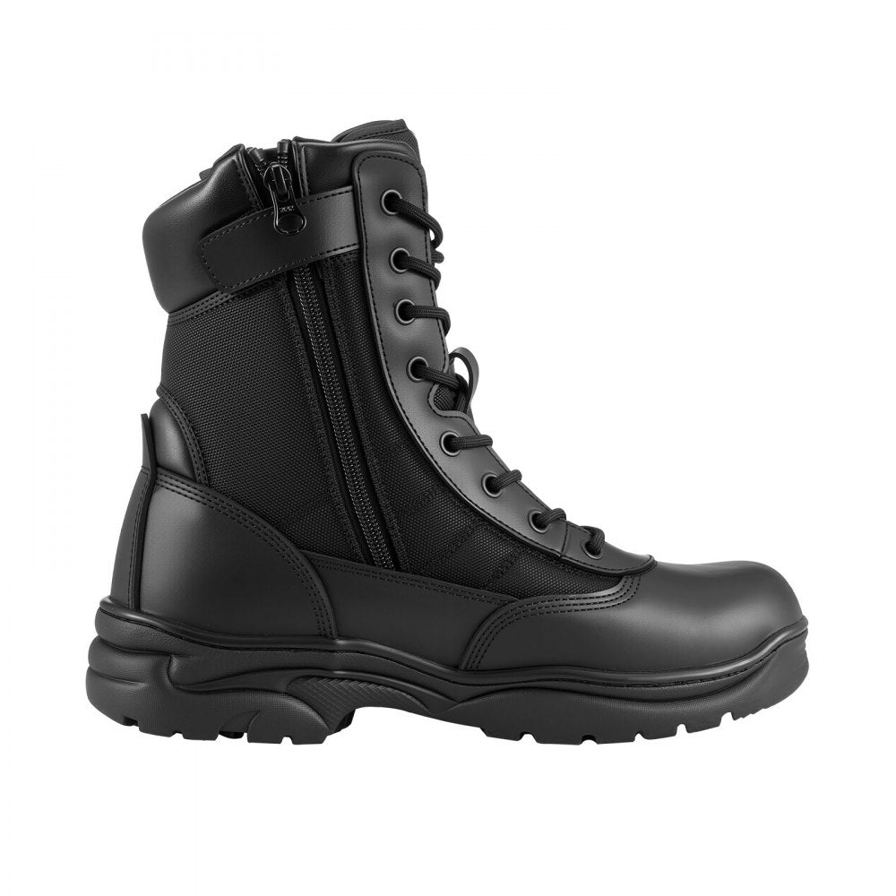 VEVOR Men's Military Tactical Boots, 8 inch Combat Hiking Work Boots, Lightweight & Breathable Side Zipper Mens Motorcycle Interceptor Trooper Boot, for Outdoor Security Mountaineering, US Size 12