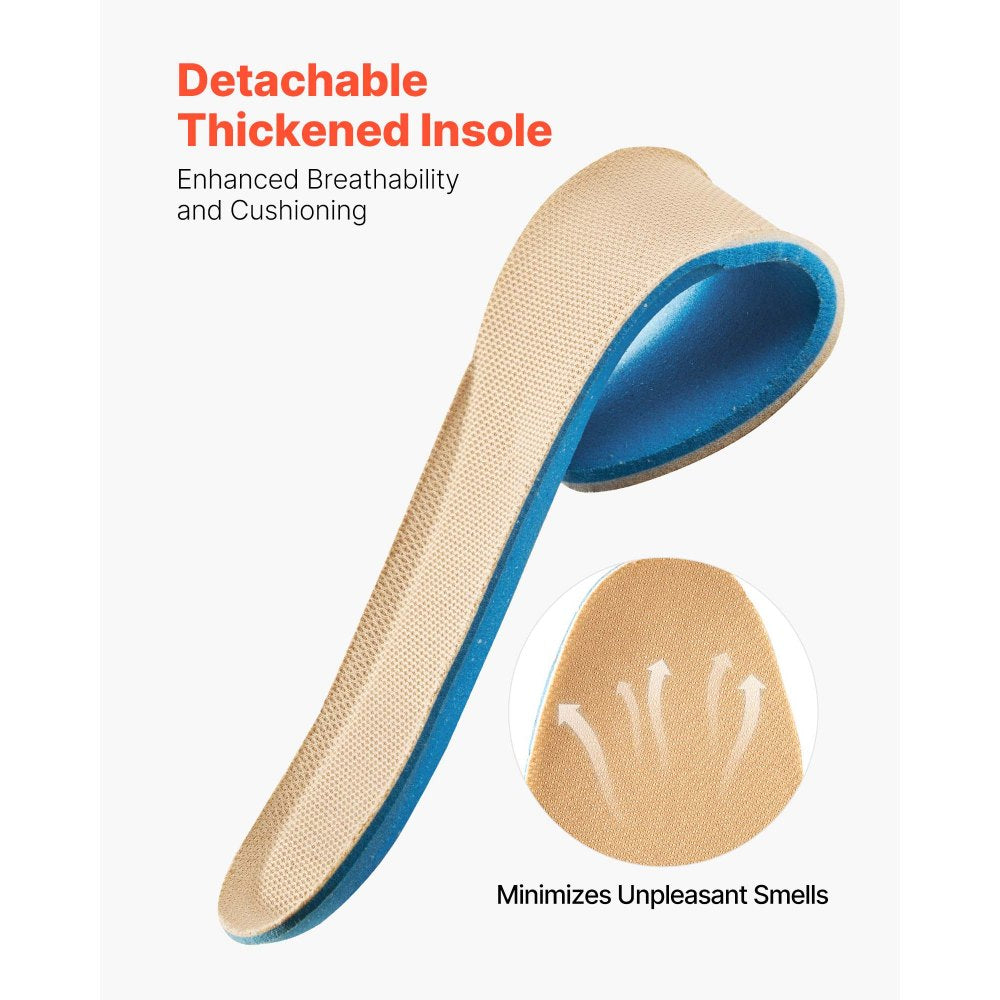 VEVOR Men's Military Tactical Boots, 8 inch Combat Hiking Work Boots, Lightweight & Breathable Side Zipper Motorcycle Interceptor Trooper Boot, for Outdoor Security, US Size 10.5 Sand-colored