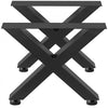 VEVOR Set of 2 Steel Table Legs, 16\'\'Height 15\'\'Wide Dining Table Legs, Heavy Duty 3.1\" Square Box Section X Frame Table Legs, 16x15x3.1 Inch Black Color Industrial Country Style Metal Dining Leg