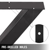 VEVOR Set of 2 Steel Table Legs, 16\'\'Height 15\'\'Wide Dining Table Legs, Heavy Duty 3.1\" Square Box Section X Frame Table Legs, 16x15x3.1 Inch Black Color Industrial Country Style Metal Dining Leg