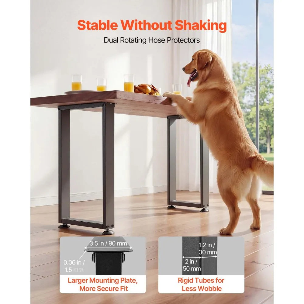 VEVOR Table Legs, 29.1" H x 17.7" W Square Steel Furniture Legs, Modular Design, Easy Assembly, 2204 lbs Max Load Heavy Duty, for Home Office Desk, Workbenches, Dinner Bar Tables, Set of 2, Black