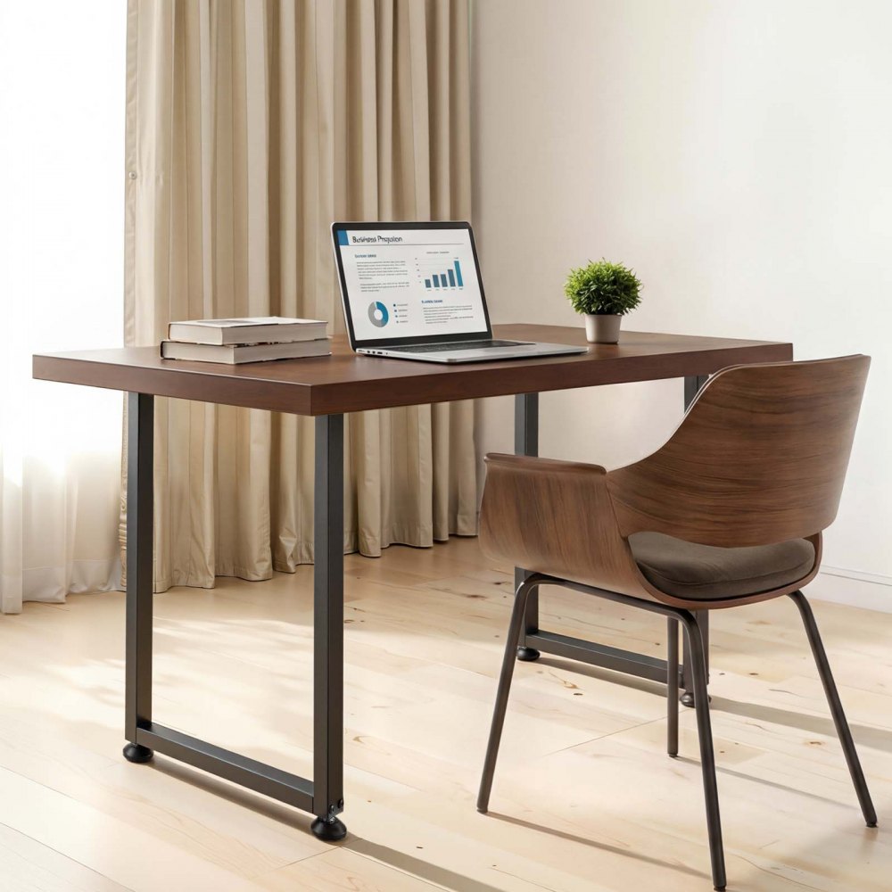 VEVOR Table Legs, 29.1" H x 17.7" W Square Steel Furniture Legs, Modular Design, Easy Assembly, 2204 lbs Max Load Heavy Duty, for Home Office Desk, Workbenches, Dinner Bar Tables, Set of 2, Black