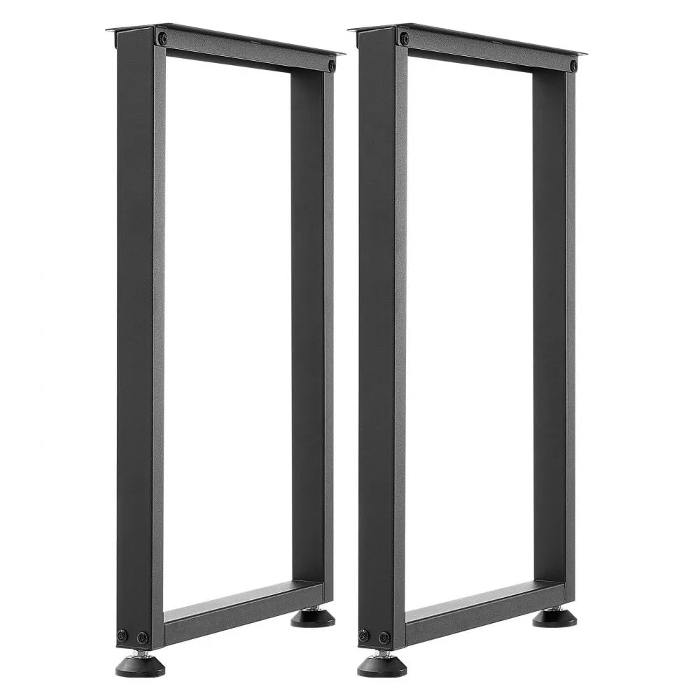 VEVOR Table Legs, 29.1" H x 17.7" W Square Steel Furniture Legs, Modular Design, Easy Assembly, 2204 lbs Max Load Heavy Duty, for Home Office Desk, Workbenches, Dinner Bar Tables, Set of 2, Black