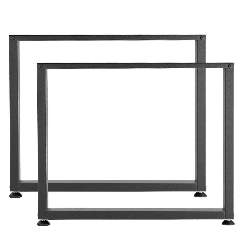 VEVOR Table Legs, 29.5" H x 35.4" W Square Steel Furniture Legs, Modular Design, Easy Assembly, 2204 lbs Max Load Heavy Duty, for Home Office Desk, Workbenches, Dinner Bar Tables, Set of 2, Black