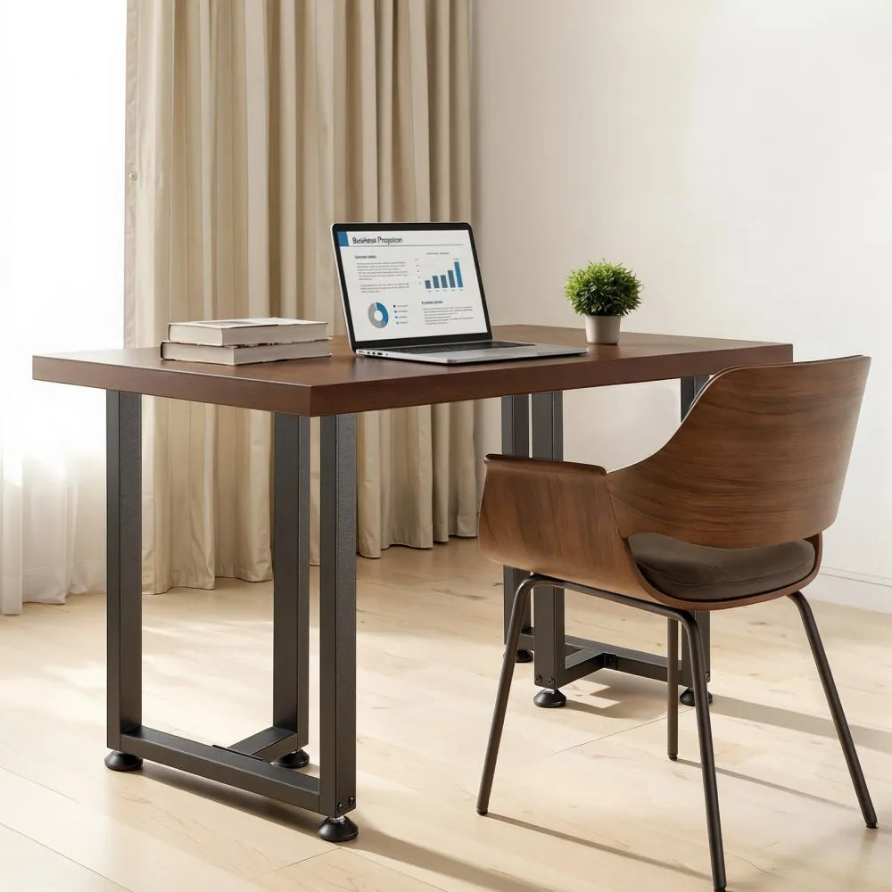 VEVOR Table Legs, 29.1" H x 17.7" W Square T Shape Steel Furniture Legs, Modular Design, Easy Assembly, 2204 lbs Max Load Heavy Duty, for Home Office Desk, Dinner Table, Workbenches, Set of 2, Black