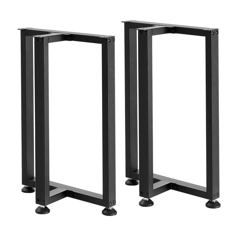 VEVOR Table Legs, 29.1" H x 17.7" W Square T Shape Steel Furniture Legs, Modular Design, Easy Assembly, 2204 lbs Max Load Heavy Duty, for Home Office Desk, Dinner Table, Workbenches, Set of 2, Black