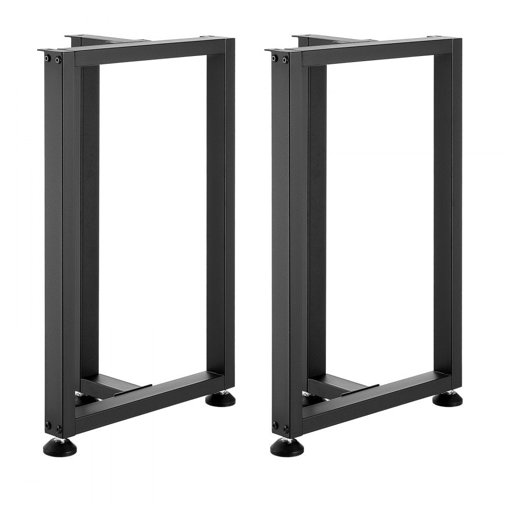 VEVOR Table Legs, 29.1" H x 17.7" W Square T Shape Steel Furniture Legs, Modular Design, Easy Assembly, 2204 lbs Max Load Heavy Duty, for Home Office Desk, Dinner Table, Workbenches, Set of 2, Black