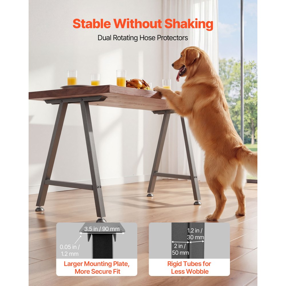 VEVOR Table Legs, 29.1" H x 21.7" W Trapezoid Steel Furniture Legs, Modular Design, Easy Assembly, 2204 lbs Max Load Heavy Duty, Ideal for Home Office Desk, Coffee Dinner Bar Tables,Set of 2, Black