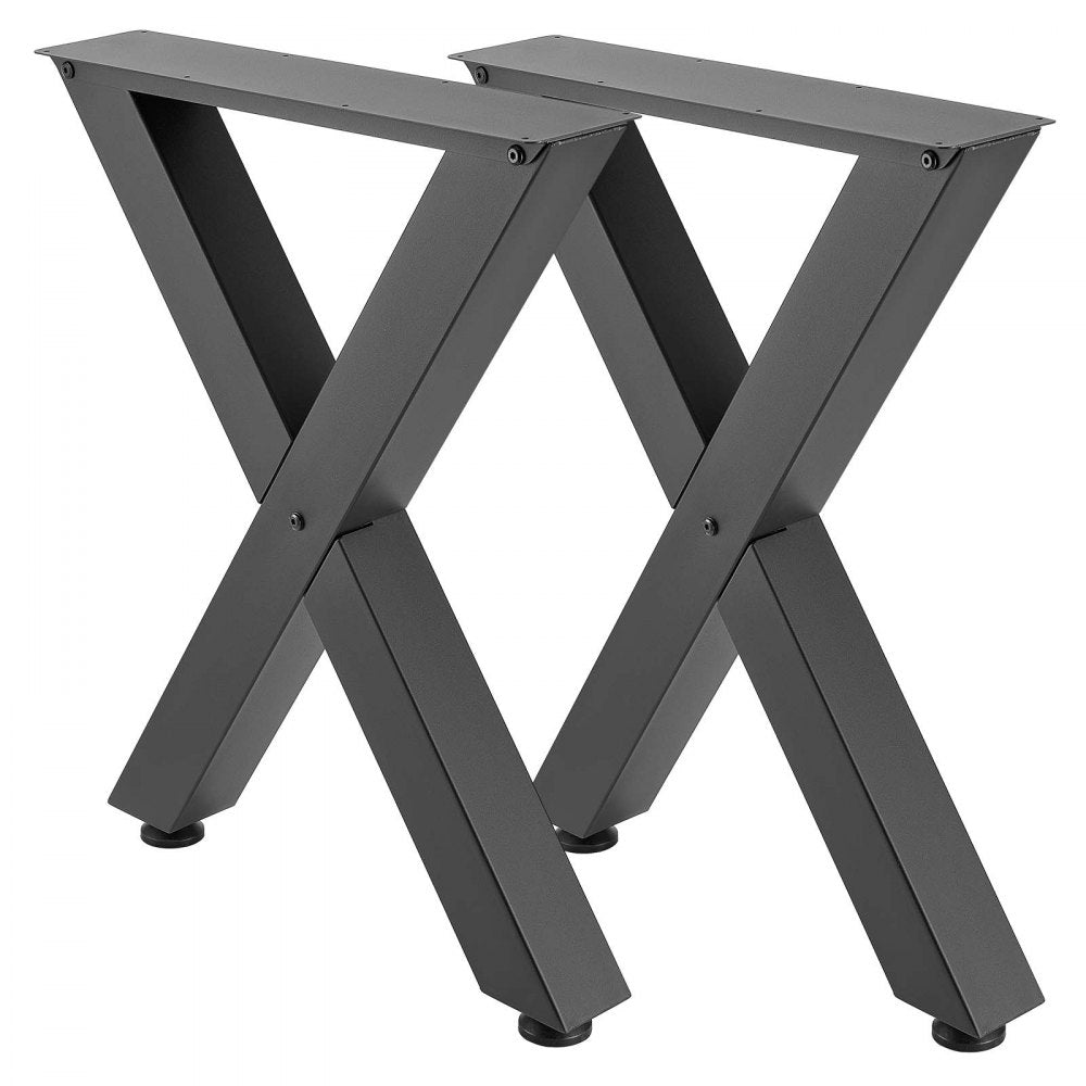 VEVOR Table Legs, 29.5" H x 23.6" W Steel Furniture Legs, Modular Design, Easy Assembly, 2204 lbs Max Load Heavy Duty, for Home Office Desk, Coffee Dinner Bar Tables, Workbench,2 PCS, X Frame, Black
