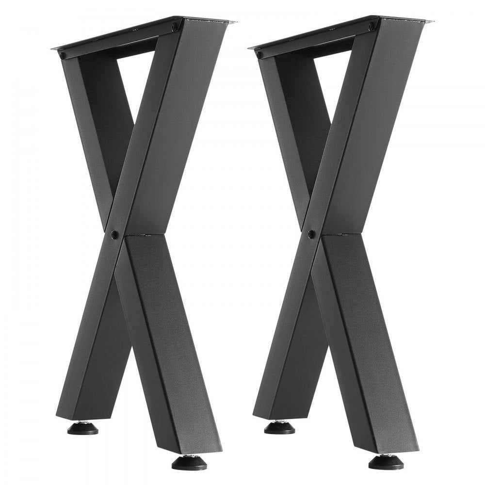 VEVOR Table Legs, 29.5" H x 23.6" W Steel Furniture Legs, Modular Design, Easy Assembly, 2204 lbs Max Load Heavy Duty, for Home Office Desk, Coffee Dinner Bar Tables, Workbench,2 PCS, X Frame, Black