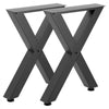 VEVOR Table Legs, 29.5" H x 23.6" W Steel Furniture Legs, Modular Design, Easy Assembly, 2204 lbs Max Load Heavy Duty, for Home Office Desk, Coffee Dinner Bar Tables, Workbench,2 PCS, X Frame, Black