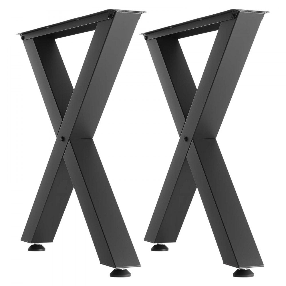 VEVOR Table Legs, 29.5" H x 29.9" W Steel Furniture Legs, Modular Design, Easy Assembly, 2204 lbs Max Load Heavy Duty, for Home Office Desk, Coffee Dinner Bar Tables, Workbench,2 PCS, X Frame, Black
