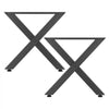 VEVOR Table Legs, 29.5" H x 29.9" W Steel Furniture Legs, Modular Design, Easy Assembly, 2204 lbs Max Load Heavy Duty, for Home Office Desk, Coffee Dinner Bar Tables, Workbench,2 PCS, X Frame, Black