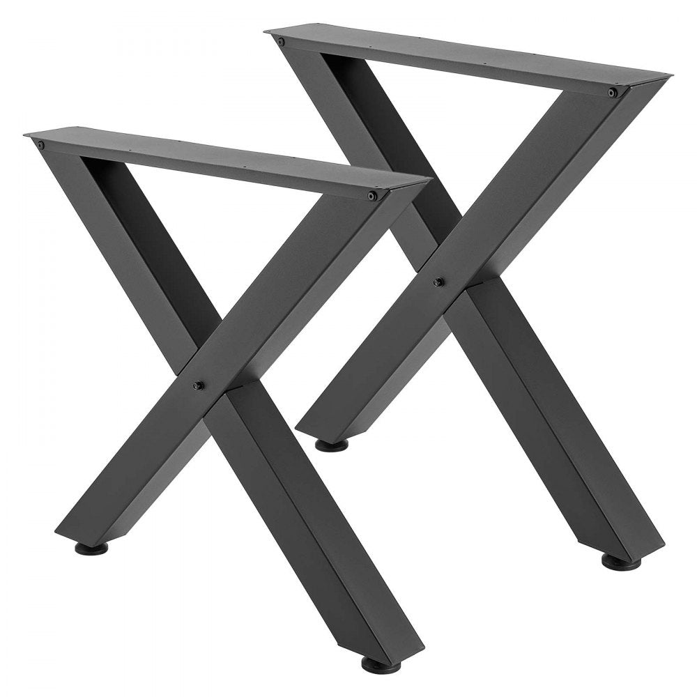 VEVOR Table Legs, 29.5" H x 31.1" W Steel Furniture Legs, Modular Design, Easy Assembly, 2204 lbs Max Load Heavy Duty, for Home Office Desk, Coffee Dinner Bar Tables, Workbench,2 PCS, X Frame, Black