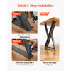 VEVOR Table Legs, 29.1" H x 24" W Steel Furniture Legs, 2204 lbs Max Load Heavy Duty, Easy Installation, Sturdy & Stable for Home Office Desk DIY, Coffee Dinner Bar Tables, Workbench,Set of 2, Black