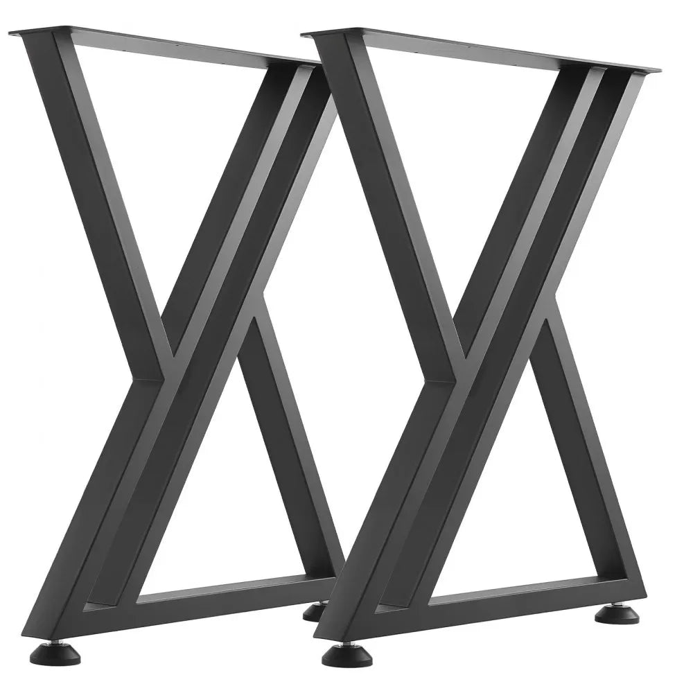 VEVOR Table Legs, 29.1" H x 24" W Steel Furniture Legs, 2204 lbs Max Load Heavy Duty, Easy Installation, Sturdy & Stable for Home Office Desk DIY, Coffee Dinner Bar Tables, Workbench,Set of 2, Black